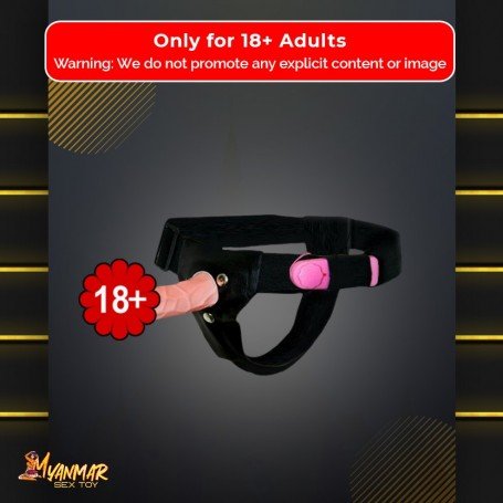 LeLuv 6.5” Male Hollow Vibrating Strap On SO-010