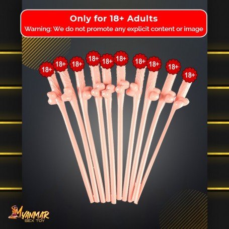 Pack of Ten Willy Straws Blow me KP-001