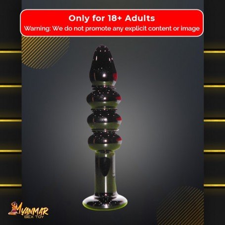 Black Beaded Glass Dildo Sex Toy GD-005