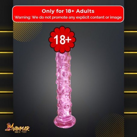 Dotted Purple Glass Dildo GD-006