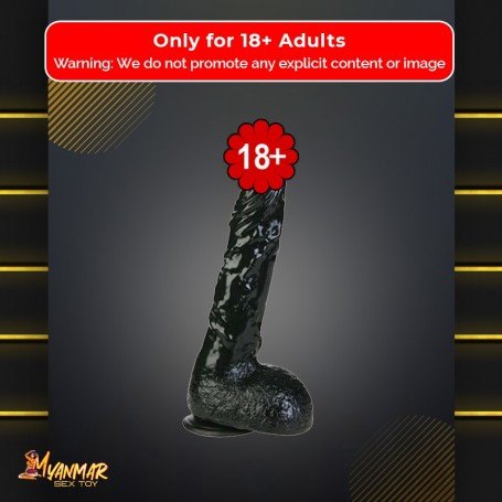 8 inch Black Realistic Non Vibrator With Suction Cup RSNV-018
